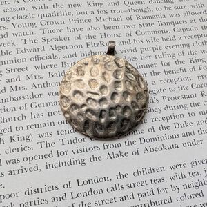 Textured Silvertone Pendant